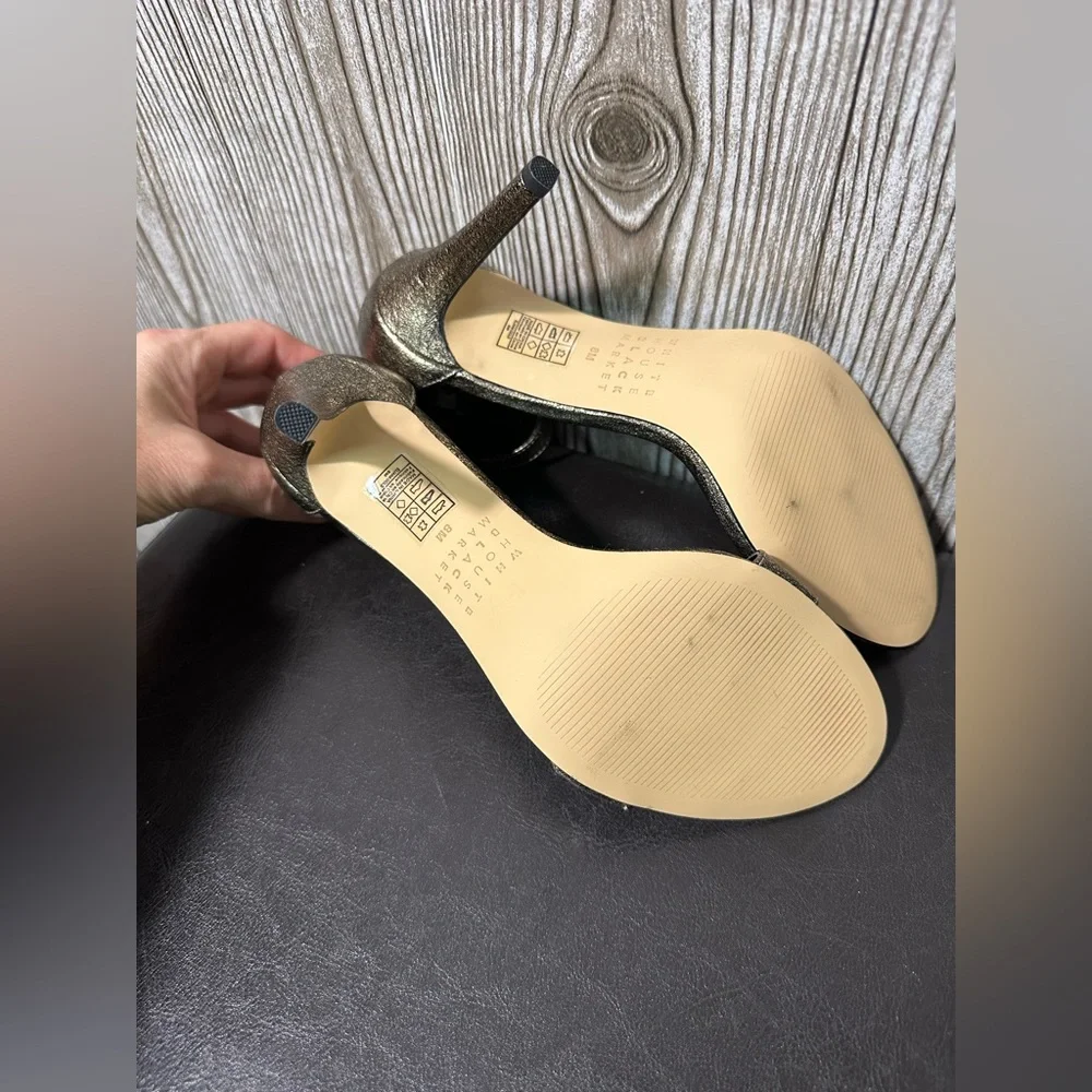 WHBM Antique Gold Strappy Sandal Sz 8